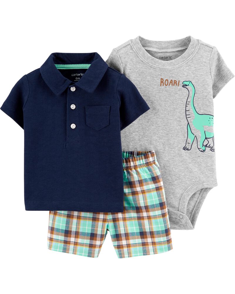 NEW 3 PIECES CATERPILLAR TODDLER BOY/'S CONSTRUCTION T-SHIRTS /& SHORTS SET SZ 3T